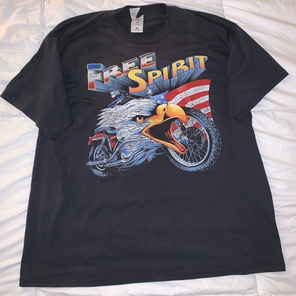 Vintage 90s Free Spirits Motorcycle T-Shirt